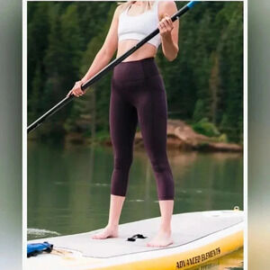 Zyia Active Wine Pocket Brilliant Hi-Rise Capri 8-10